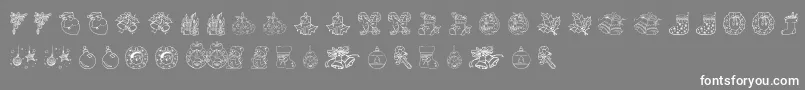 Christmas ornaments Font – White Fonts on Gray Background
