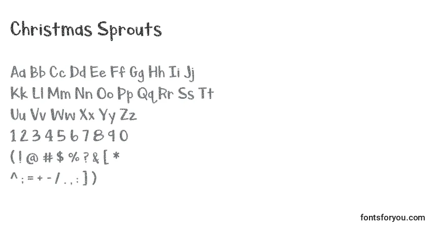 Schriftart Christmas Sprouts – Alphabet, Zahlen, spezielle Symbole