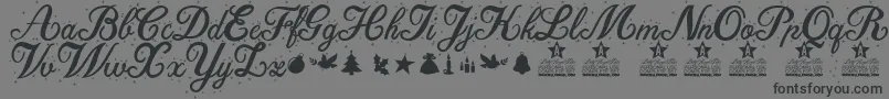 Christmas Time Star Personal Use-Schriftart – Schwarze Schriften auf grauem Hintergrund