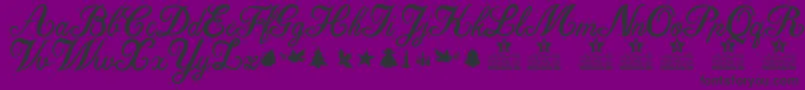 Christmas Time Star Personal Use-Schriftart – Schwarze Schriften auf violettem Hintergrund