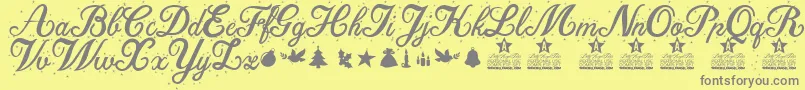 Christmas Time Star Personal Use-Schriftart – Graue Schriften auf gelbem Hintergrund