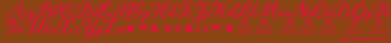 Christmas Time Star Personal Use Font – Red Fonts on Brown Background