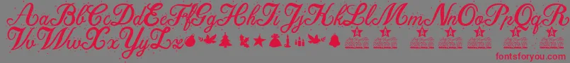 Christmas Time Star Personal Use Font – Red Fonts on Gray Background