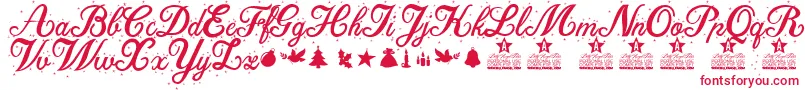 Christmas Time Star Personal Use Font – Red Fonts on White Background