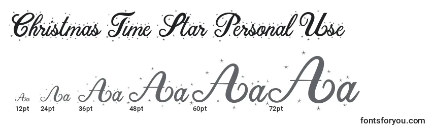 Christmas Time Star Personal Use Font Sizes