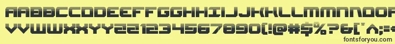 Шрифт Gearheadhalf – чёрные шрифты на жёлтом фоне