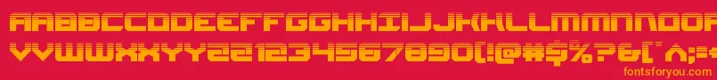 フォントGearheadhalf – 赤い背景にオレンジの文字