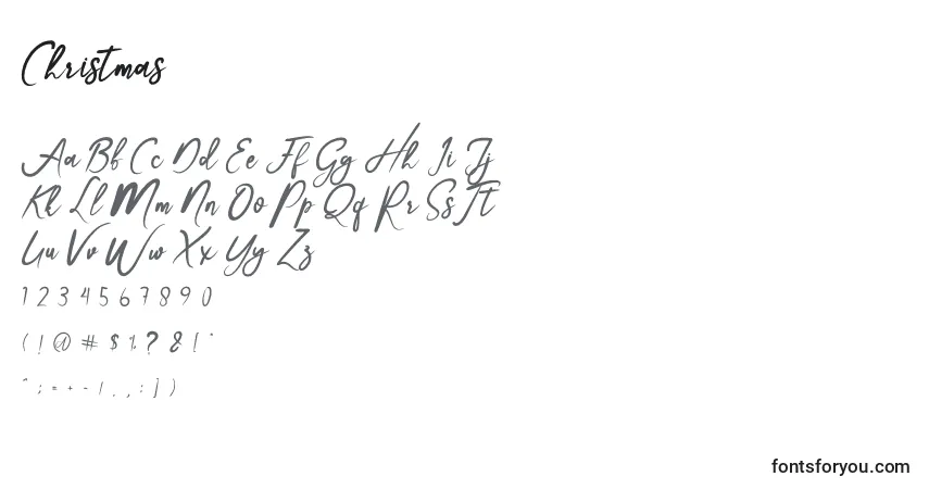 Шрифт Christmas (123410) – алфавит, цифры, специальные символы