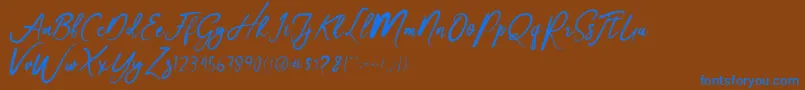 Christmas Font – Blue Fonts on Brown Background