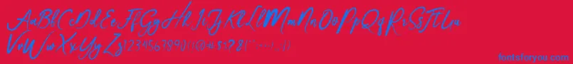 Christmas Font – Blue Fonts on Red Background
