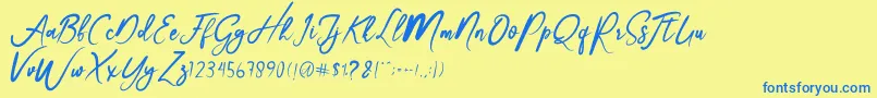Christmas Font – Blue Fonts on Yellow Background