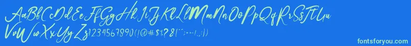 Christmas Font – Green Fonts on Blue Background