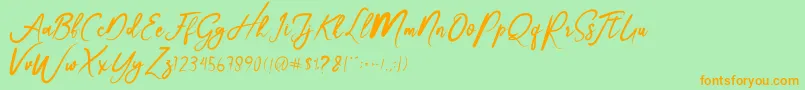 Christmas Font – Orange Fonts on Green Background