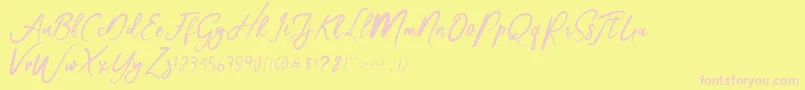 フォントChristmas – ピンクのフォント、黄色の背景