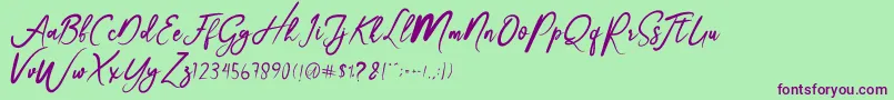 Christmas-Schriftart – Violette Schriften auf grünem Hintergrund