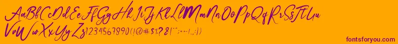 フォントChristmas – オレンジの背景に紫のフォント