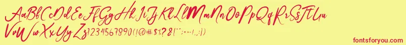 フォントChristmas – 赤い文字の黄色い背景