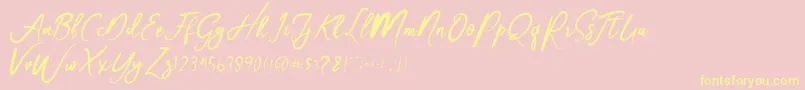 Christmas Font – Yellow Fonts on Pink Background
