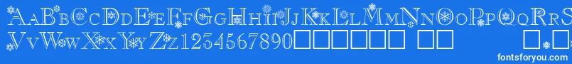 フォントChristmas – 青い背景に白い文字