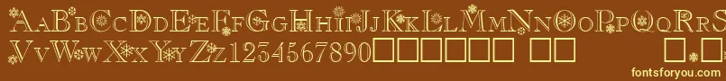 Christmas Font – Yellow Fonts on Brown Background