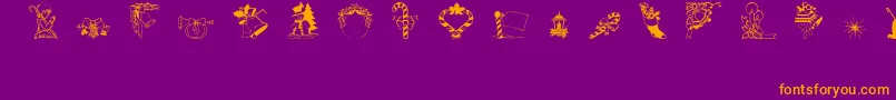 Christmas3 Font – Orange Fonts on Purple Background