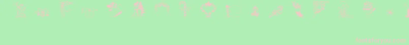 フォントChristmas3 – 緑の背景にピンクのフォント