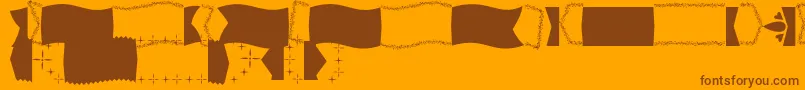 ChristmasBanner PERSONAL-fontti – ruskeat fontit oranssilla taustalla