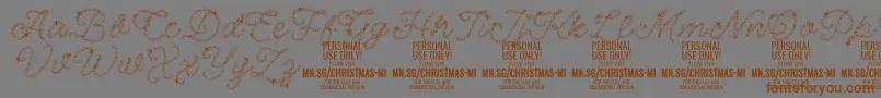 Шрифт ChristmasMiracle PERSONAL – коричневые шрифты на сером фоне