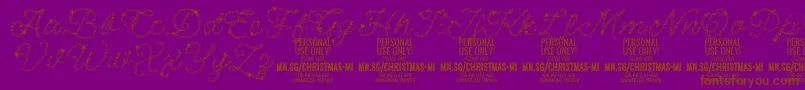 Fonte ChristmasMiracle PERSONAL – fontes marrons em um fundo roxo