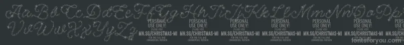 Шрифт ChristmasMiracle PERSONAL – серые шрифты на чёрном фоне