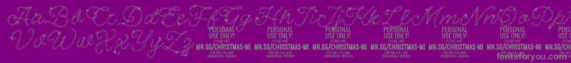 Шрифт ChristmasMiracle PERSONAL – серые шрифты на фиолетовом фоне