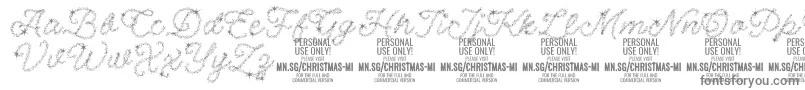 ChristmasMiracle PERSONAL-Schriftart – Graue Schriften auf weißem Hintergrund