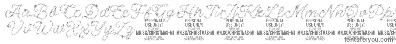 フォントChristmasMiracle PERSONAL – 白い背景に灰色の文字