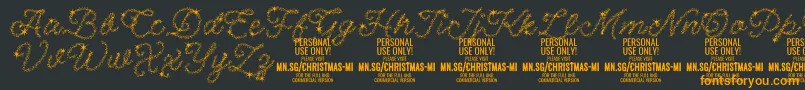 ChristmasMiracle PERSONAL Font – Orange Fonts on Black Background