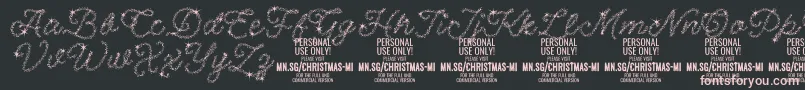 Шрифт ChristmasMiracle PERSONAL – розовые шрифты на чёрном фоне