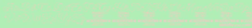 フォントChristmasMiracle PERSONAL – 緑の背景にピンクのフォント