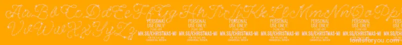 ChristmasMiracle PERSONAL-fontti – vaaleanpunaiset fontit oranssilla taustalla