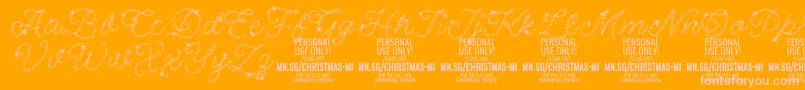 フォントChristmasMiracle PERSONAL – オレンジの背景にピンクのフォント