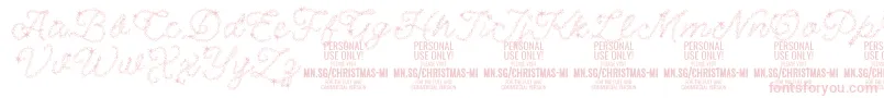 ChristmasMiracle PERSONAL-Schriftart – Rosa Schriften auf weißem Hintergrund