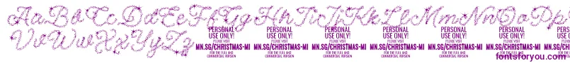 ChristmasMiracle PERSONAL Font – Purple Fonts on White Background