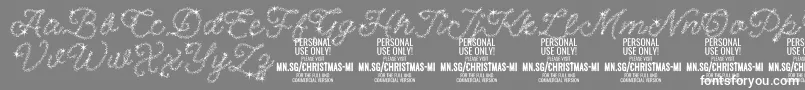 ChristmasMiracle PERSONAL-Schriftart – Weiße Schriften auf grauem Hintergrund