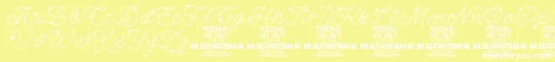 フォントChristmasMiracle PERSONAL – 黄色い背景に白い文字