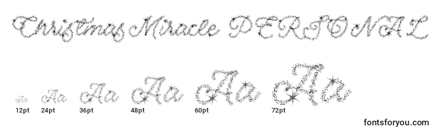 ChristmasMiracle PERSONAL Font Sizes