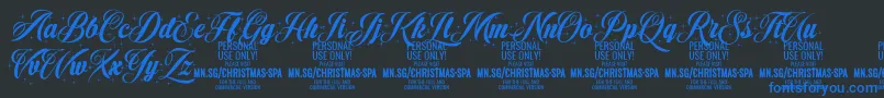 ChristmasSparkle PERSONAL-Schriftart – Blaue Schriften auf schwarzem Hintergrund