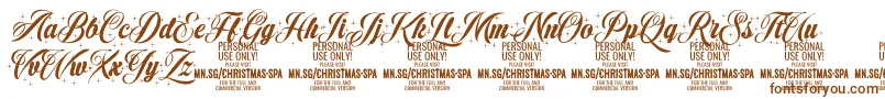 ChristmasSparkle PERSONAL Font – Brown Fonts on White Background