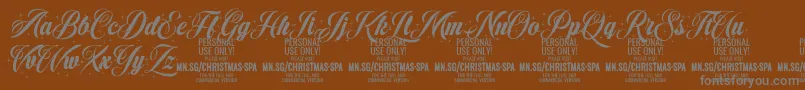 Шрифт ChristmasSparkle PERSONAL – серые шрифты на коричневом фоне