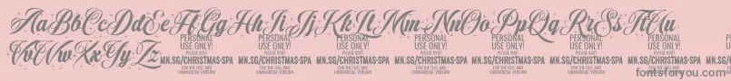 ChristmasSparkle PERSONAL Font – Gray Fonts on Pink Background