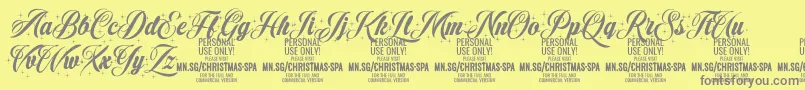 Шрифт ChristmasSparkle PERSONAL – серые шрифты на жёлтом фоне