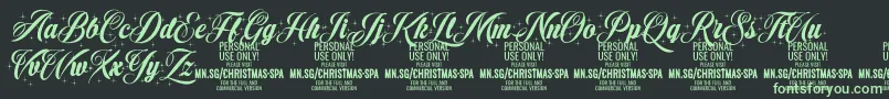 ChristmasSparkle PERSONAL-Schriftart – Grüne Schriften auf schwarzem Hintergrund