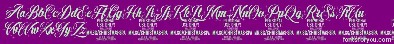 fuente ChristmasSparkle PERSONAL – Fuentes Verdes Sobre Fondo Morado